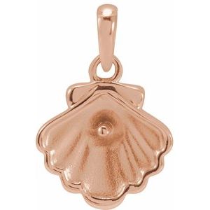 14K Rose Gold Shell Charm/Pendant Mounting for 4-4.5 mm Pearl – image 2