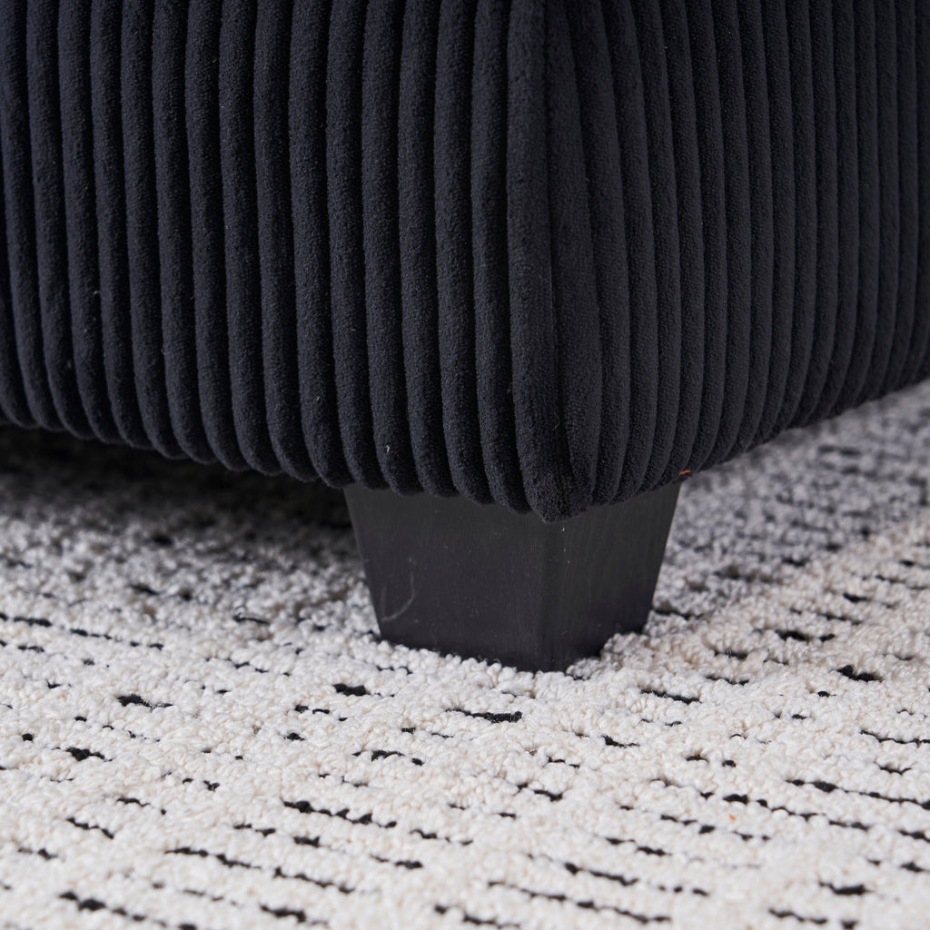 56.3 Inch Corduroy single sofa With  2 toss pillows and a ottoman ,Comfy Sofa- Deep Seat Couch for Living Room