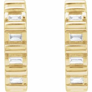 14K Yellow Gold 1/5 CTW Natural Diamond 11.6 mm Hoop Earrings – image 2