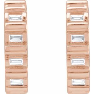 14K Rose Gold 1/5 CTW Natural Diamond 11.6 mm Hoop Earrings