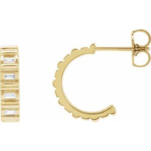 14K Yellow Gold 1/5 CTW Natural Diamond 11.6 mm Hoop Earrings