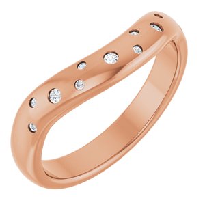 14K Rose .08 CTW Lab-Grown Diamond Contour Band
