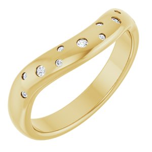 14K Yellow .08 CTW Lab-Grown Diamond Contour Band