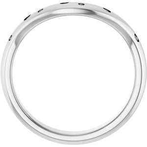 14K White .08 CTW Lab-Grown Diamond Contour Band