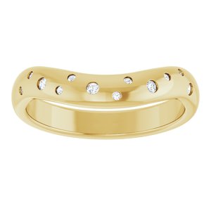 14K Yellow .08 CTW Lab-Grown Diamond Contour Band