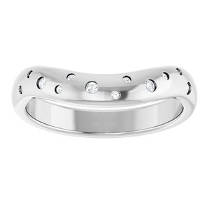 Platinum .08 CTW Lab-Grown Diamond Contour Band