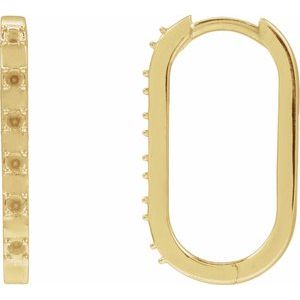 14K Yellow Gold 1.5 mm Round Hinged 19.5 mm Hoop Earring Mounting