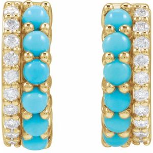 Platinum 2 mm Round Left Cabochon Huggie Hoop Earring Mounting – image 4