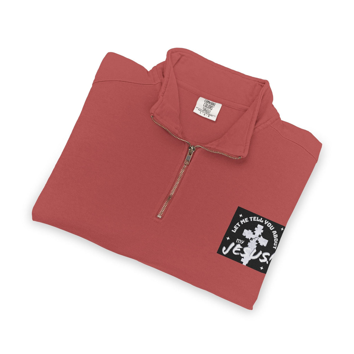 Faith Based Patch Quarter-Zip Sweatshirt | Let Me Tell You About My Jesus