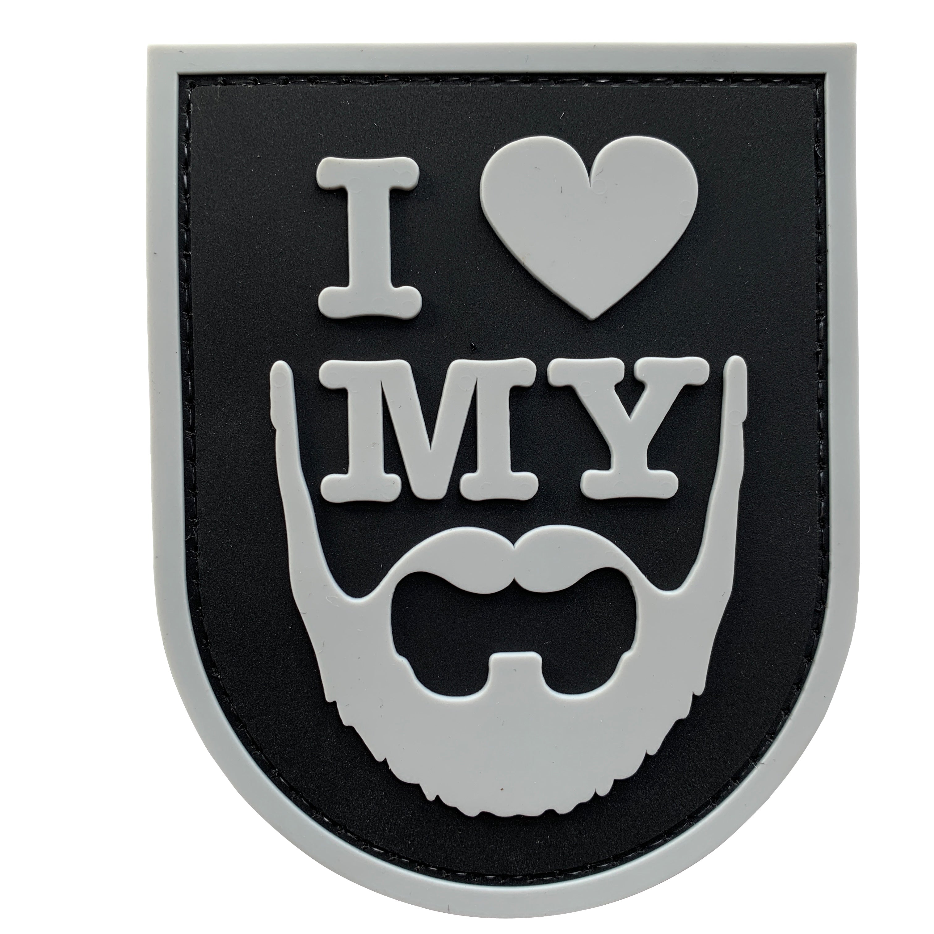 I Love My Beard - Black and Gray - PVC Patch