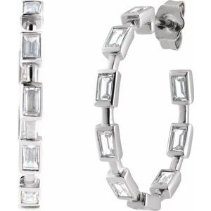 14K White Gold 1 1/4 CTW Lab-Grown Diamond 24.5 mm Hoop Earrings – image 2