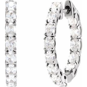 14K White Gold 2 5/8 CTW Lab-Grown Diamond Inside-Outside 20.6 mm Hoop Earrings