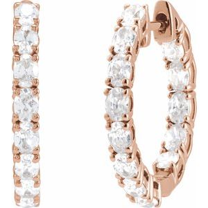 14K Rose Gold 2 5/8 CTW Lab-Grown Diamond Inside-Outside 20.6 mm Hoop Earrings – image 2