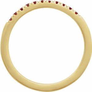 14K Yellow Natural Mozambique Garnet Stackable Ring