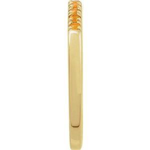 14K Yellow Natural Citrine Stackable Ring