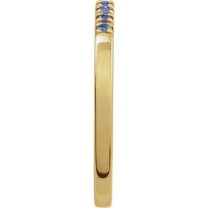 14K Yellow Natural Alexandrite Stackable Ring