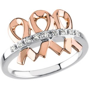 14K White/Rose Gold .08 CTW Diamond Me & My Two Friends�� Ring