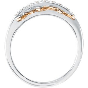 14K White/Rose Gold .08 CTW Diamond Me & My Two Friends�� Ring