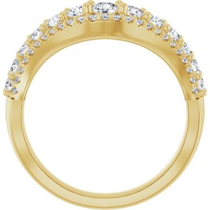 14K Yellow 1 CTW Natural Diamond Accented Contour Band