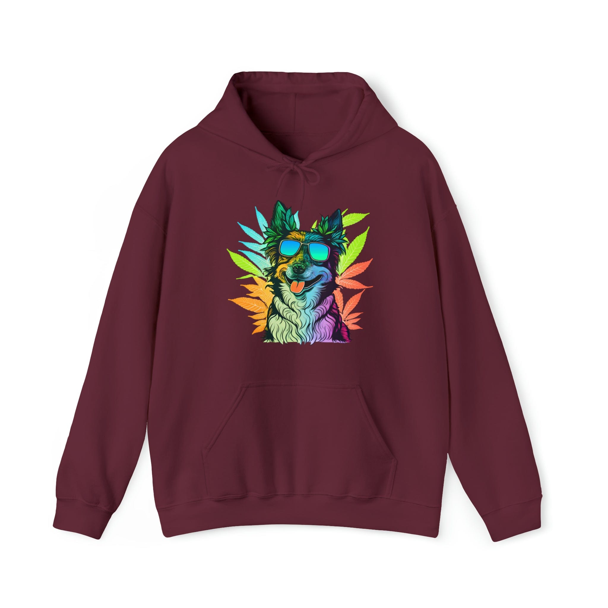 Cool Corgi with Shades and Cannabis Leaves Hoodie