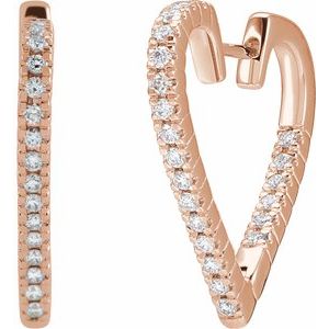 14K Rose Gold 5/8 CTW Natural Diamond Heart Earrings – image 2