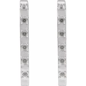 14K White Gold 1.5 mm Round Hinged 19.5 mm Hoop Earring Mounting – image 2