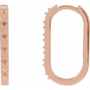 14K Rose Gold 1.5 mm Round Hinged 19.5 mm Hoop Earring Mounting