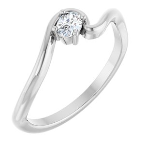 14K White Gold 1/6 CT Lab-Grown Diamond  Ring