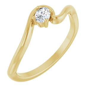 14K Yellow Gold 1/6 CT Lab-Grown Diamond  Ring
