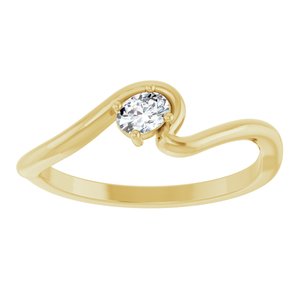 14K Yellow Gold 1/6 CT Lab-Grown Diamond  Ring