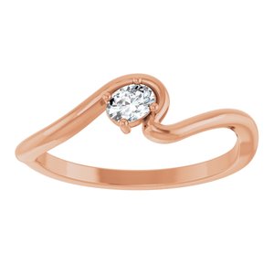 14K Rose Gold 1/6 CT Lab-Grown Diamond  Ring