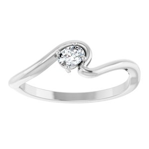 14K White Gold 1/6 CT Lab-Grown Diamond  Ring