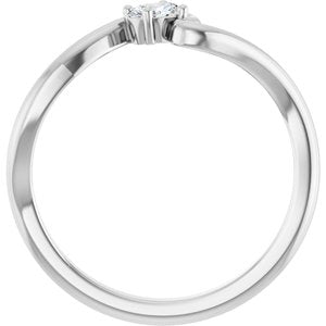 14K White Gold 1/6 CT Lab-Grown Diamond  Ring