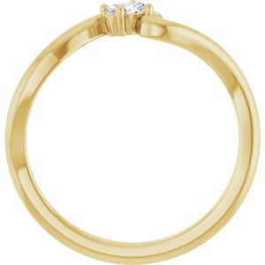 14K Yellow Gold 1/6 CT Lab-Grown Diamond  Ring