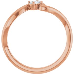 14K Rose Gold 1/6 CT Lab-Grown Diamond  Ring