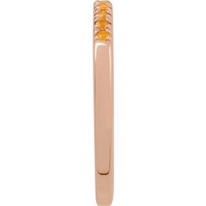 10K Rose Gold Natural Citrine Stackable Ring