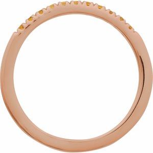 14K Rose Gold Natural Citrine Stackable Ring