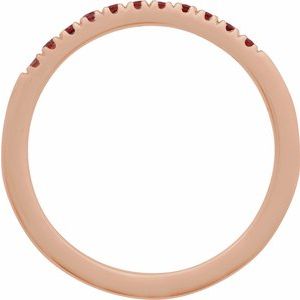 14K Rose Natural Mozambique Garnet Stackable Ring