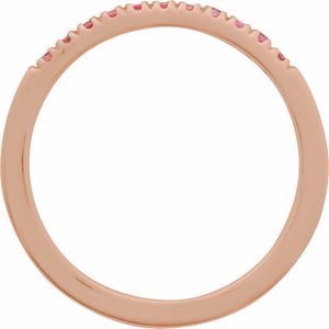 14K Rose Gold Natural Pink Tourmaline Stackable Ring