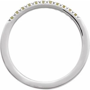 10K White Gold Natural Peridot Stackable Ring
