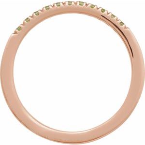 10K Rose Gold Natural Peridot Stackable Ring