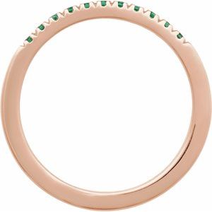 14K Rose Natural Emerald Stackable Ring