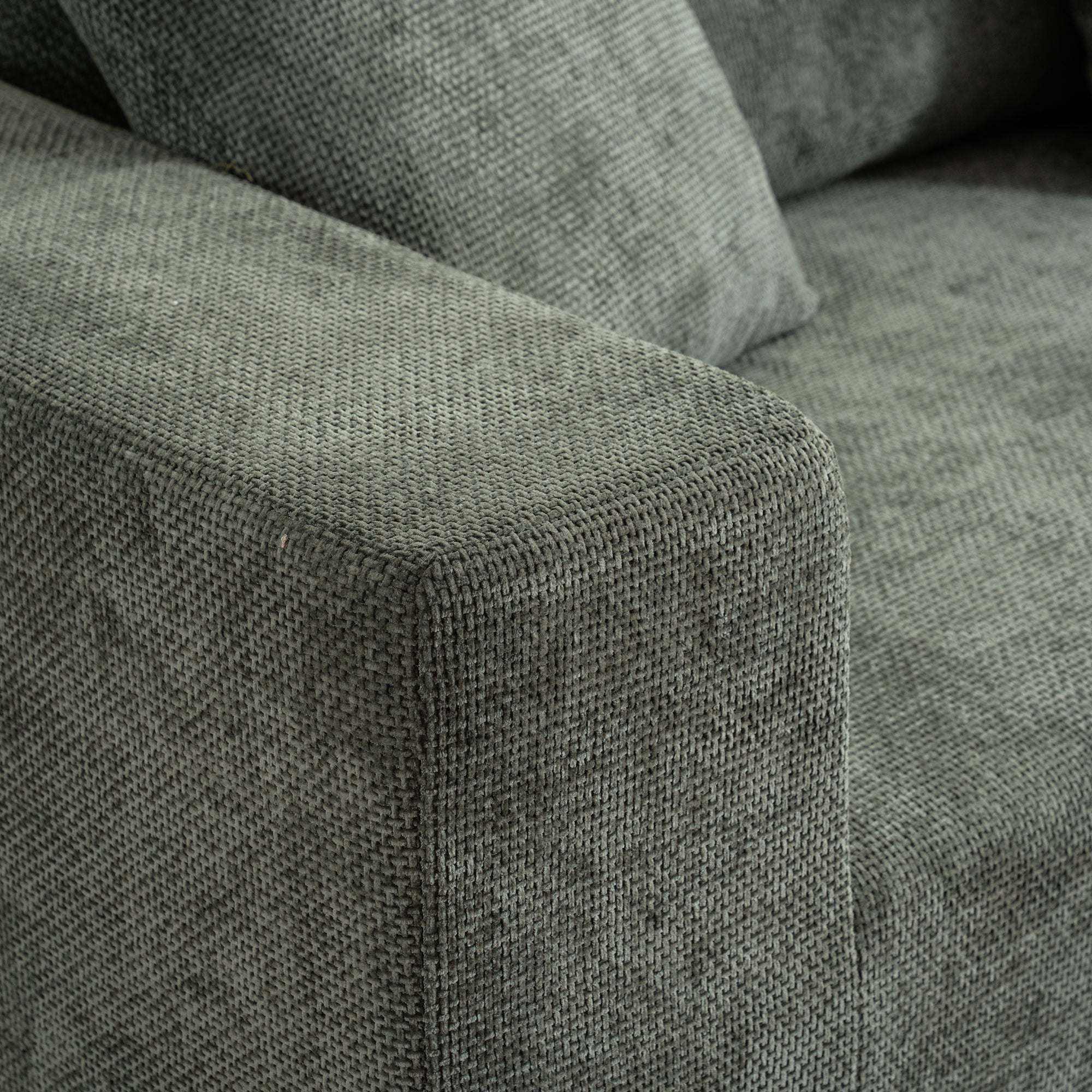 Modular cross-section with L-shaped lounge chair, cloud sofa, living room, bedroom soft cushion sofa - no installation required - chenille fabric (Green)