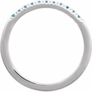 14K White Natural London Blue Topaz Stackable Ring