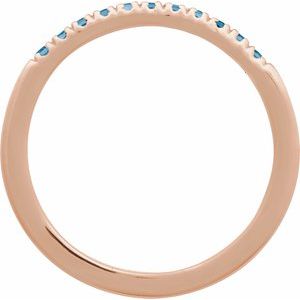 14K Rose Natural London Blue Topaz Stackable Ring