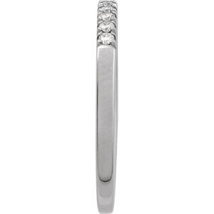 10K White Gold Natural Diamond Stackable Ring
