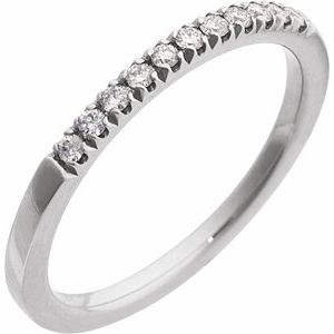 10K White Gold Lab-Grown Diamond Stackable Ring