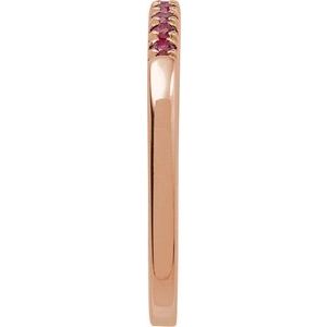 10K Rose Gold Natural Ruby Stackable Ring