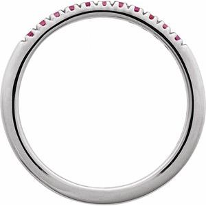 14K White Natural Ruby Stackable Ring