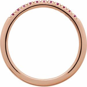14K Rose Natural Ruby Stackable Ring